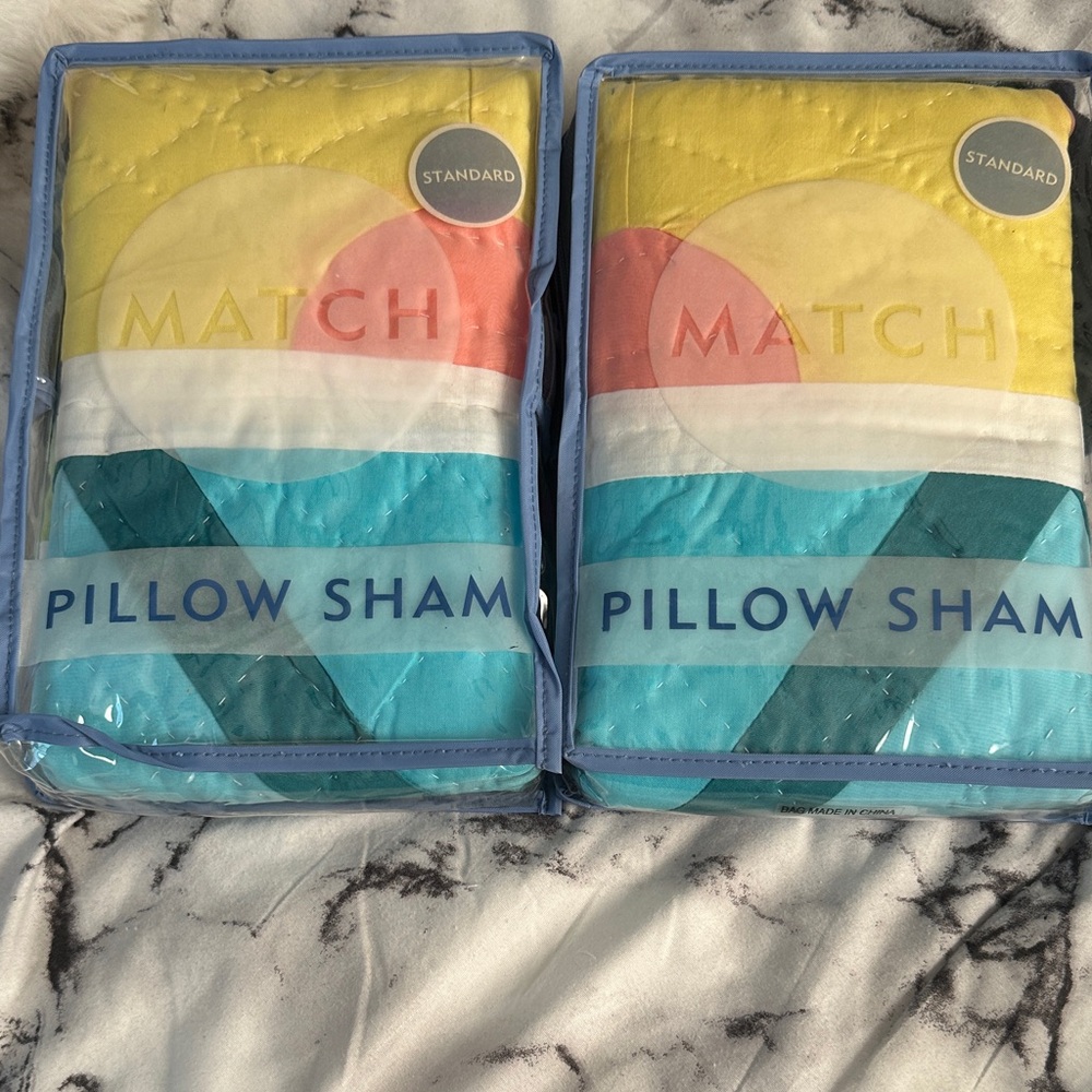 MATCH Yellow, Teal & Coral Graphic Pillow Sham - Standard